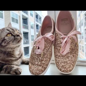 Kate Spade Rose-gold glitter wedding keds